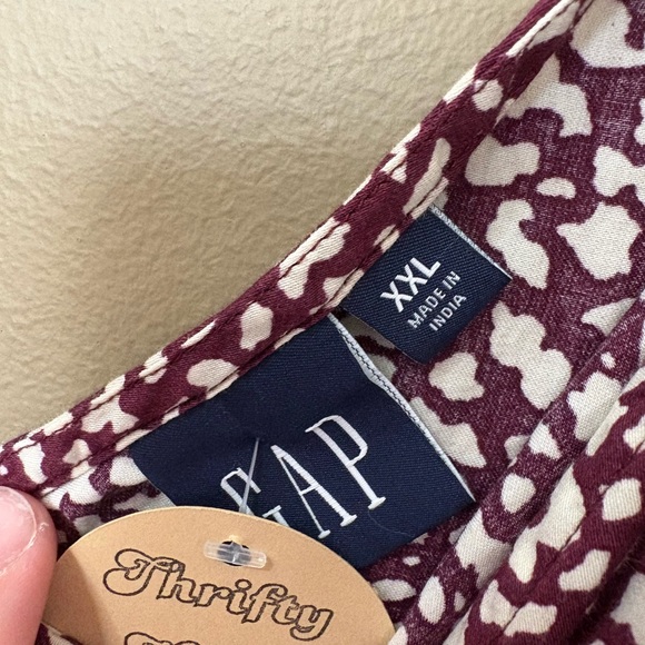 GAP Leopard Maxi Dress Purple Burgundy Ruffle Hem Womens XXL - Picture 3 of 6